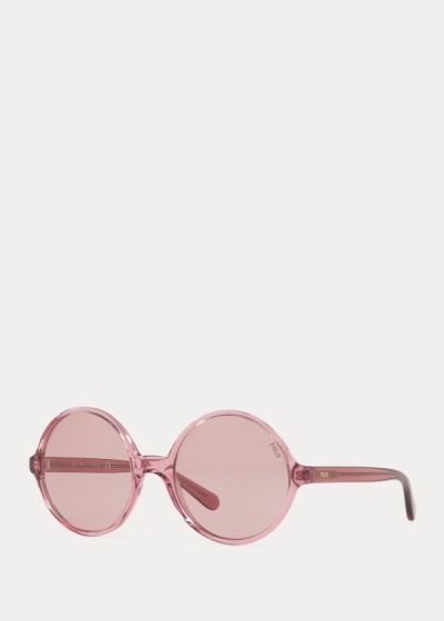 Gafas De Sol Polo Ralph Lauren Mujer Rosas Oscuro - Oversize Round - LGJBO7369